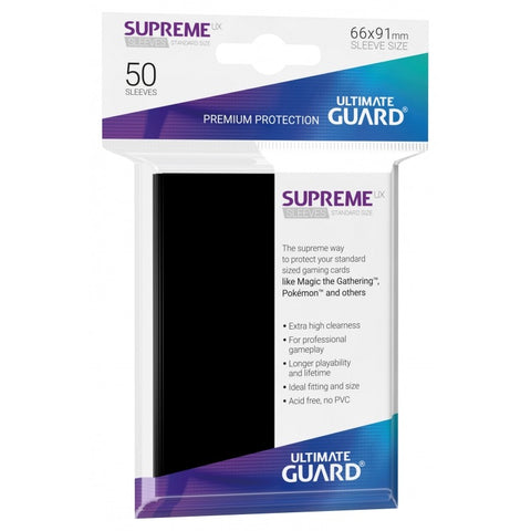 Ultimate Guard Supreme UX Sleeves - Standard Size - Black - 50 pack