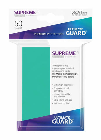 Ultimate Guard Supreme UX Sleeves - Standard Size - Turquoise - 50 Pack