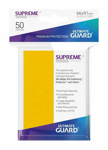 Ultimate Guard Supreme UX Sleeves - Standard Size - Yellow - 50 Pack