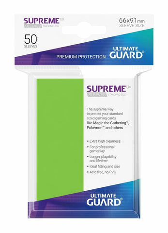 Ultimate Guard Supreme UX Sleeves - Standard Size - Light Green - 50 Pack